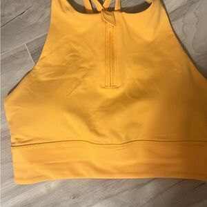 lululemon athletica Golden Yellow High-Neck Zip Sports Bra